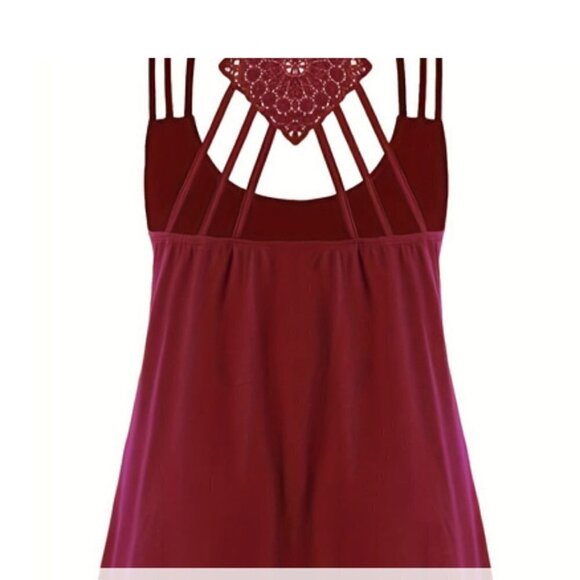 Plus Size Summer Cami Style Top in Red - Picture 2 of 7